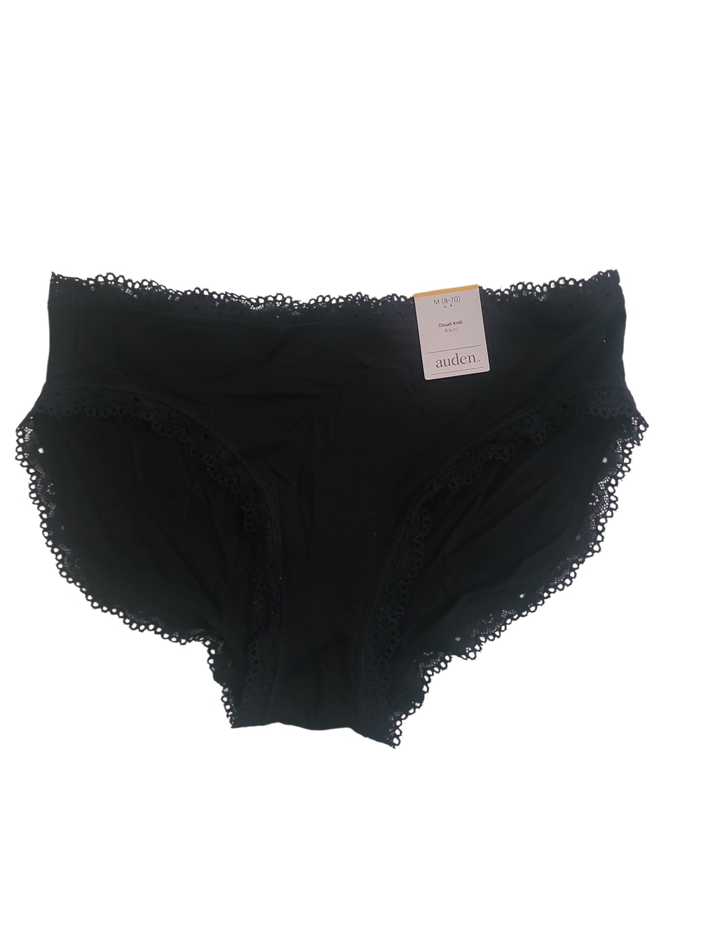 Auden Black Lace-Trim Bikini Panty